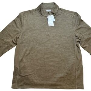 PGA TOUR Mens Thermal Quarter Zip Pullover Industrial Green Heather XL